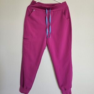 Figs Zamora High Waisted joggers in Raspberry Sorbet (medium)